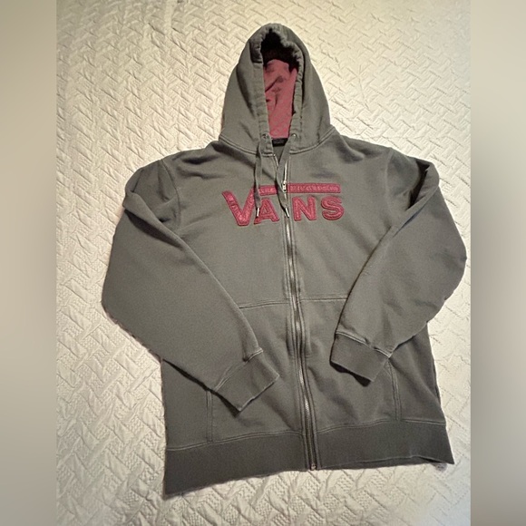 Vans Gray & Burgundy Hoodie Mens M - Picture 1 of 8